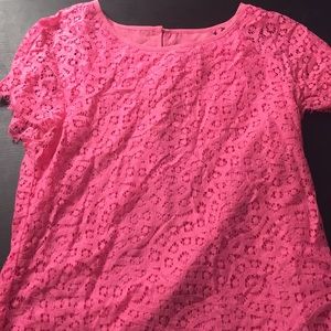 J Crew pink lace tee